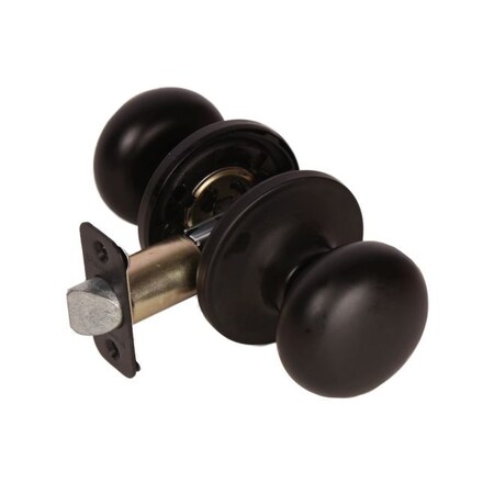 Pamex Baron Knob with Round Rose Passage Lockset Grade 3 Matte Black Finish FTF930